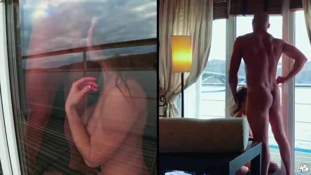 Hot Pussy True Amateurs - Stunning Mia Loves getting Fucked on the Window while looking at the View outside 3some