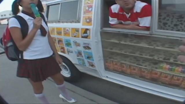Petite Student in Uniform Gets her Tight Pussy Creampied by the Candy Guy - 2