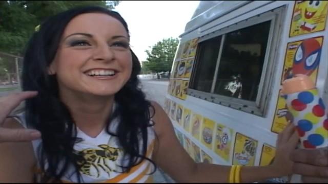 Cheerleader Teen with Perfect Pussy Lips Gets Rough Fucked inside the Ice Cream Truck - 1