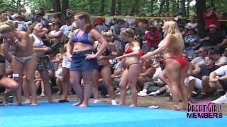 TubeWolf Raunchy Housewife Bikini Contest at a Nudist Resort #1 Ride