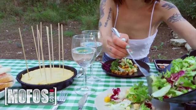 Mofos - Petite Beauty Silvia Soprano Enjoys some Food & Jordi's Big Cock in her Ass out in Nature - 1