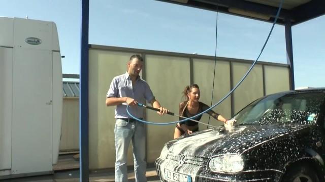 Big Booty Young French Carwash Lady Gets Fucked in the Ass - 1