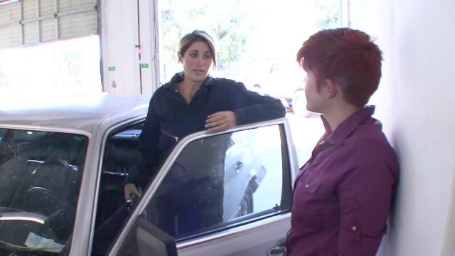 Lesbian Mechanic and Customer are having a Great Time together - 1
