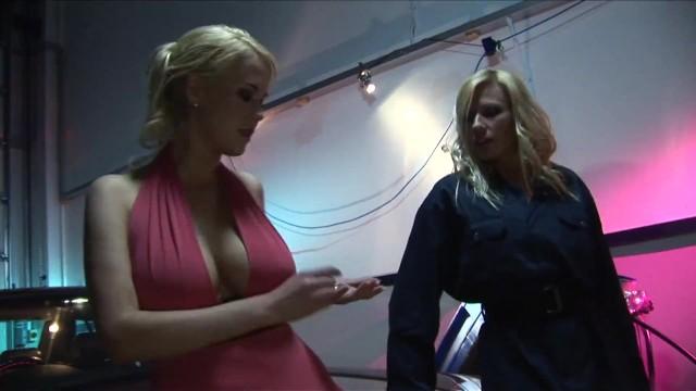 Two Blonde MILFs with Huge Tits having Threesome with a Car Dealer - 1