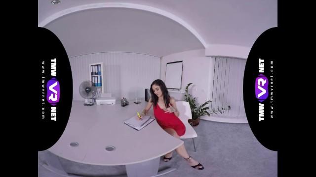 TmwVRnet - a Hot-tempered Brunette Studies Solo Fucking in VR - 1