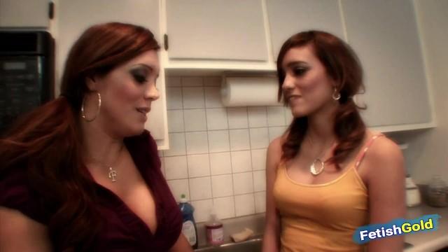 Busty MILF Teaches Young Brunette how to have Lesbian Sex for the first Time - 1