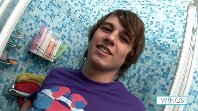 Wet College Boy Ezra Fucks his Pink Starfish and Jacks off his Big Dick in the Shower! - 1