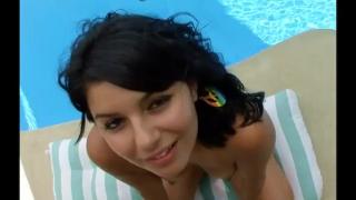 Oral Cute Teen Brunette CHRISTINA MOURE Bikini POV Facial Blowjob by Pool Sexcams