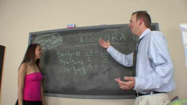 Cute Brunette Student Gets Fucked by her Tall Math Teacher - 1