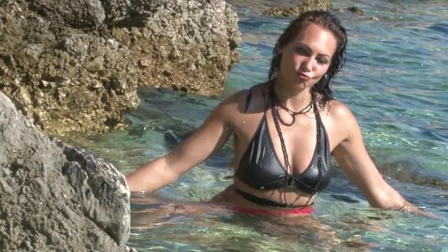 GhettoTube Lovely Latina Babe goes Topless on the Beach DDFNetwork