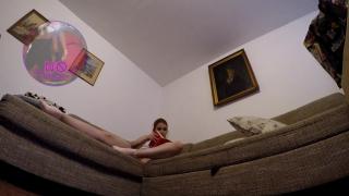 Gozo Hot Sexy Redhead Babysitter Reads a Book Spreading Legs without Panty at Home Relaxing NO PANTIES Gang