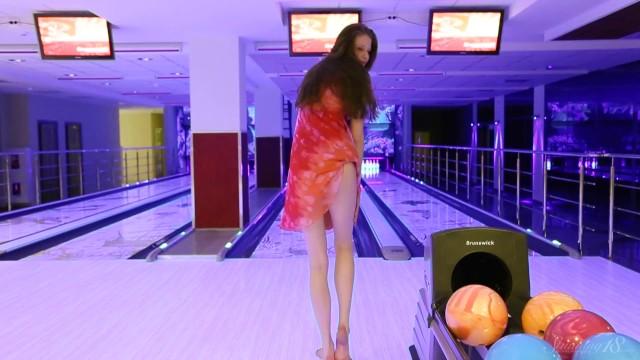 Brunette Teen Model Playing Naked in the Bowling Alley - Full Video! - 2