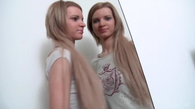 Screaming Hot Blonde Teen Masturbates in Front of the Mirror - Full Video! Jilling - 1