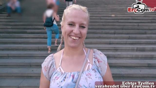 Chubby German Blonde with Natural Tits Pick up at the Street - 2