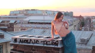 Defloration Sexy Russian Babe Sofy B Posing Nude on the Rooftop - Full Video! Little