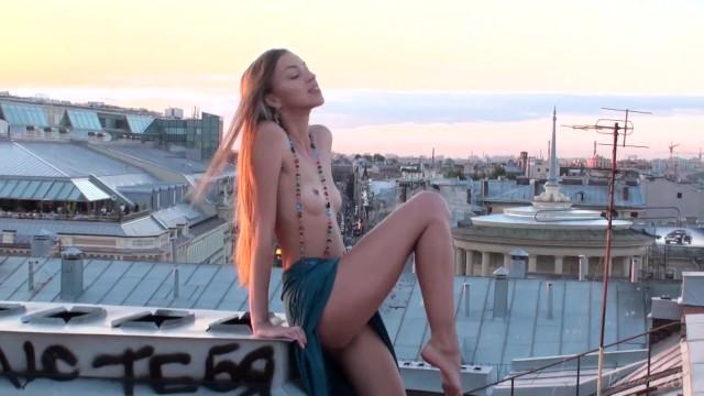 Sexy Russian Babe Sofy B Posing Nude on the Rooftop - Full Video! - 2