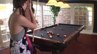 Anon-V Naughty MILF Licks Cute Teen's Perfect Pussy while Playing Billiards Live