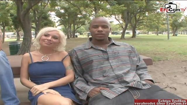 Blonde MILF Slut with Big Tits Fucks Infront of her Black Cuckold Husband - 2