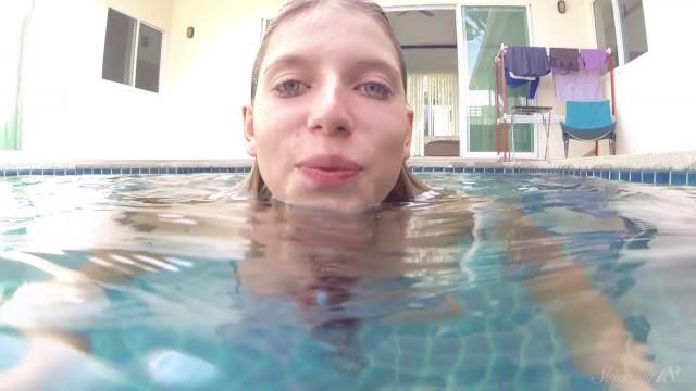 Babysitter Blonde Pool Babe Wendy Swimming Nude under Water - Full Video! Pussy To Mouth - 2