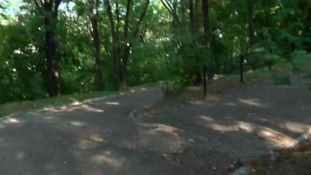 Interracial Porn Jamine La Rouge Blowjob in the Park with a Stranger Large