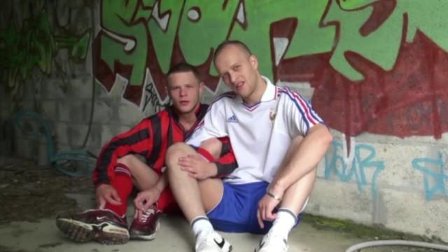 Public Fuck Two Sexy Young Footballers Fucking Oudoot Afte a Football Match Scissoring