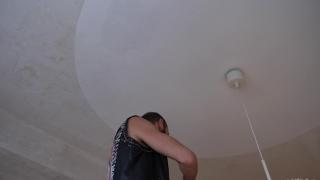 Verga Handsome Guy from a Street Paints the Ceiling in our Room and Gets a Boner while doing it Cumload