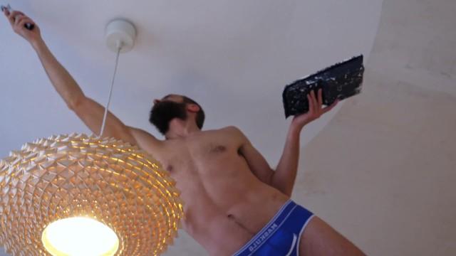 Royal-Cash Handsome Guy from a Street Paints the Ceiling in our Room and Gets a Boner while doing it DonkParty