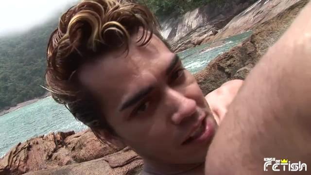 Teamskeet Tattooed Guy and his Partner Pound their Asses on the Rocks by the Sea Full - 2