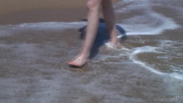 Gorgeous Teen Agnes Bathes her Beautiful Naked Body in the Ocean! - Full Video! - 1