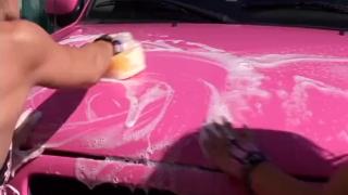 Gay Interracial Blonde Carwash Workers having Lesbian Threesome during their Duty ZBPorn