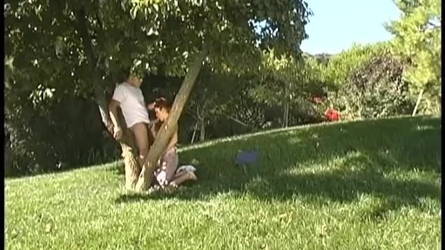 Dress Hot Busty MILF with Shaved Pussy Gets Fucked under the Tree Safari