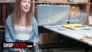 Job Shoplyfter - Pretty Petite Babe Brooke Bliss Bends over...