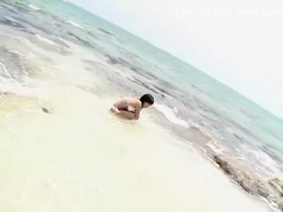 Cumshot Fabulous Japanese model in Incredible Beach, Outdoor JAV clip Sentando