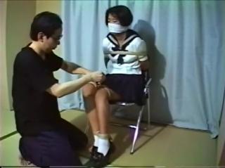 Stepsis Tied and gagged school girl struggle Little