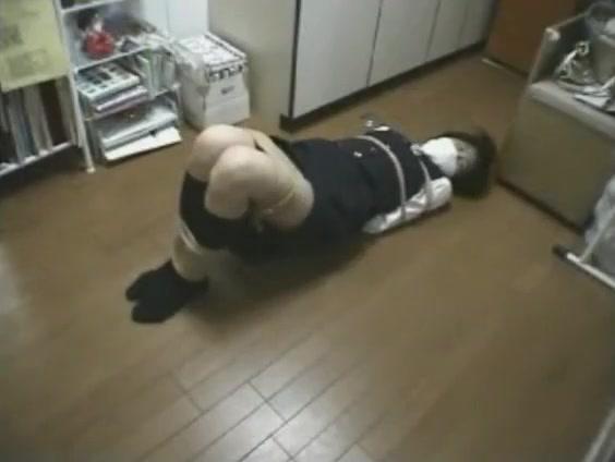 School girl tied up and gagged in kitchen - 1