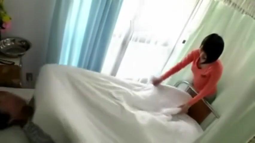 Japanese girl cheating during hospital visit groped across curtain - 1