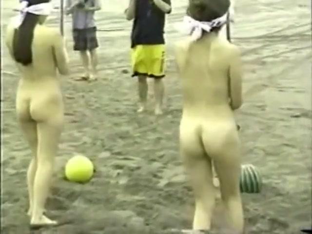japanese nude girls splitting a watermelon with a stick while blindfolded - 2