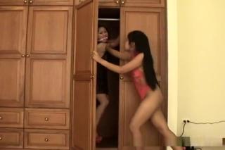 Grandmother Cute Asian chicks fighting and bounding! Street Fuck
