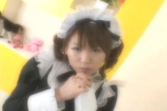 Mizuki Hana in French maid costume works her cooch - 1