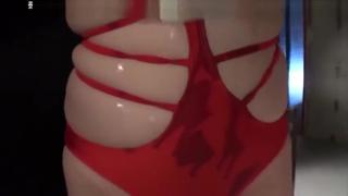 Vaginal Masked Slut in Red Bikini Gangbanged Penis