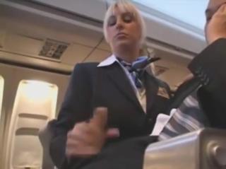 Tia Hot Handjob from sexy Stewardess Nina Elle