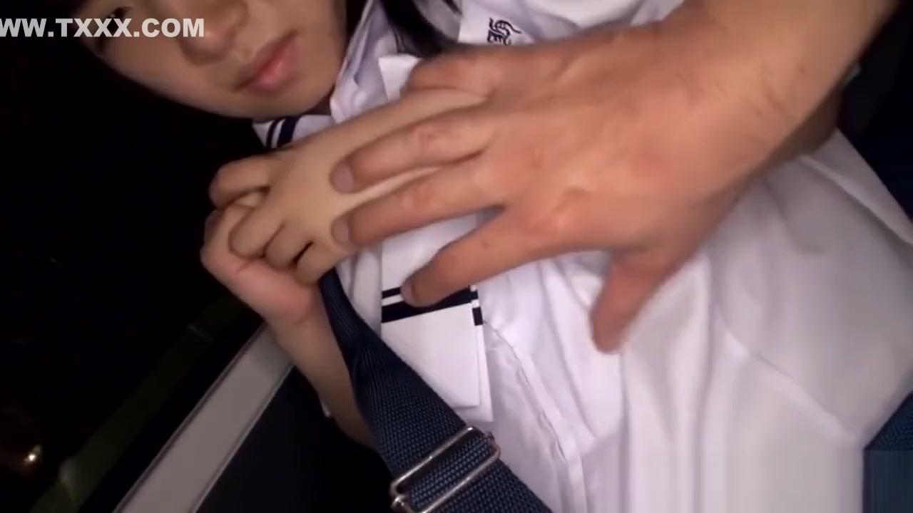 Innocent japanese schoolgirl swallows cum - 1