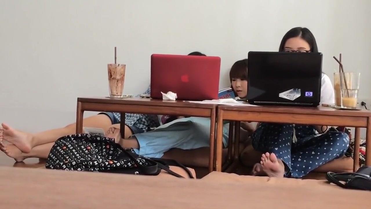 Candid Bare Feet of 2 Japanese Girls and Another Asian Girl - 2