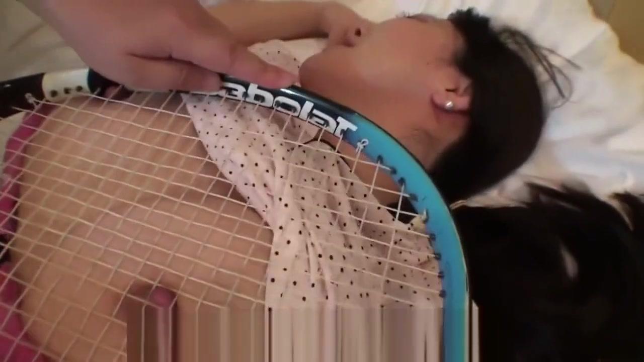 Uncensored Japanese milf affair with tennis racket Subtitled - 1