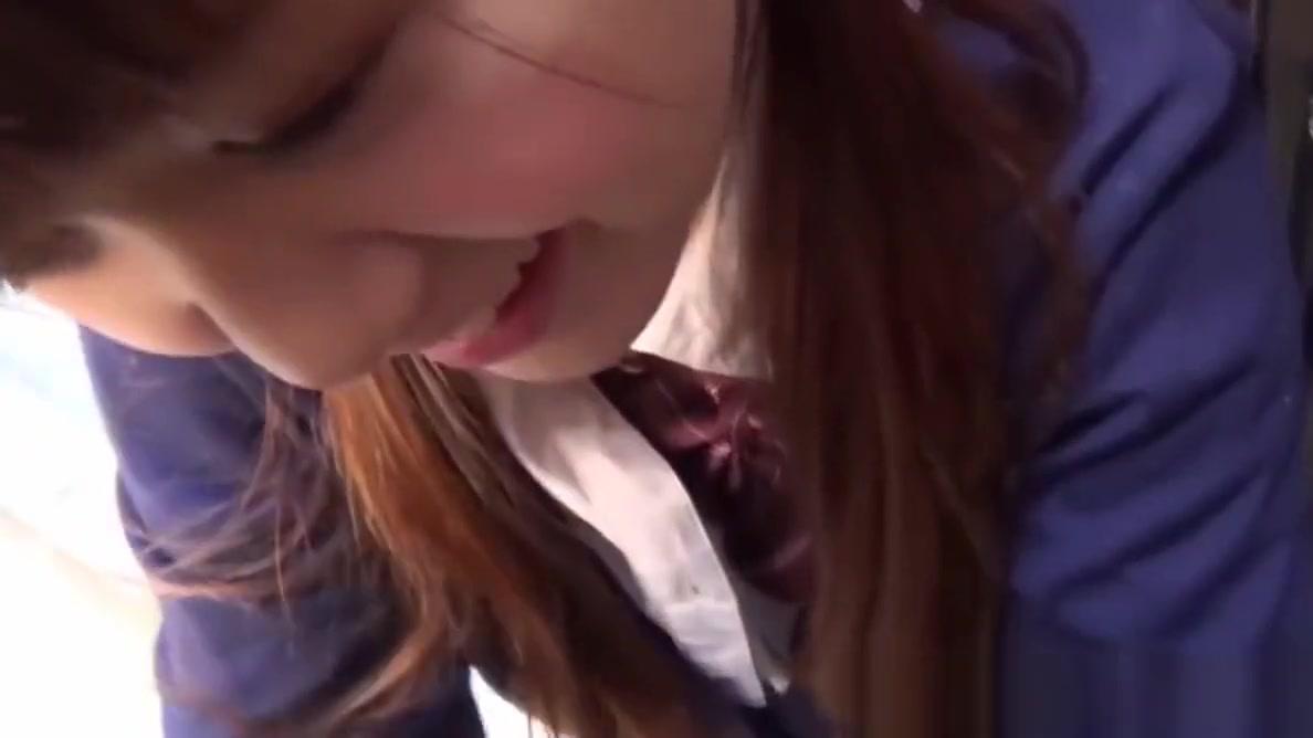 Japanese schoolgirl licking and sucking in closeup - 1