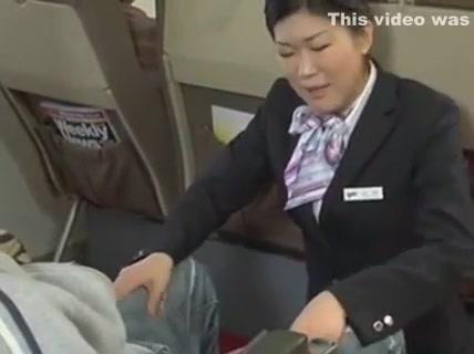 Japanese stewardess handjob - censored - 1