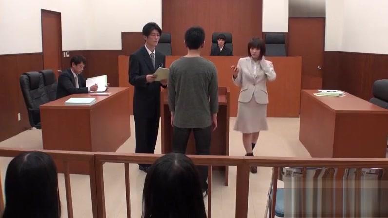 asian lawyer having to hand job in the court - 1
