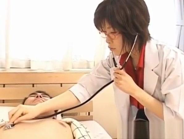 Kasumi Uehara kinky doctor strokes penis - 1