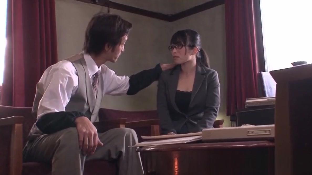 Japanese office slut gets her hairy pussy toyed and fucked - 2