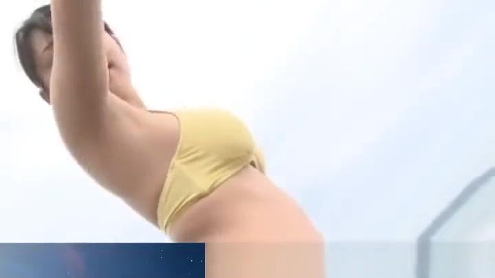Ai Shinozaki shows huge boobs at ocean - 1